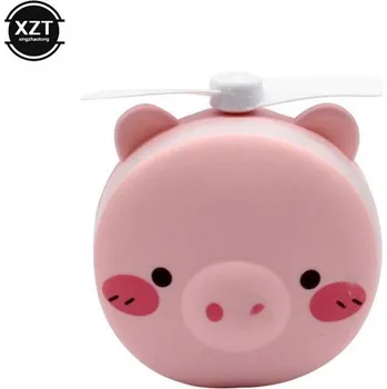 Vzduchotechnika Roztomilý mini USB ventilátor s LED světlem a zrcátkem - D