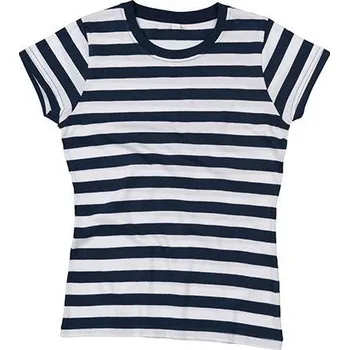 Dámské tričko Dámské pruhované triko s krátkým rukávem Mantis Barva: černá - bílá, Velikost: S P110S