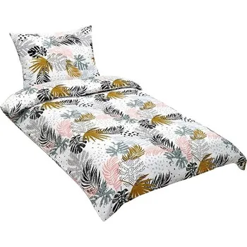 Povlečení Bellatex krep 80/227 barevná peříčka, 140 × 200, 70 × 90