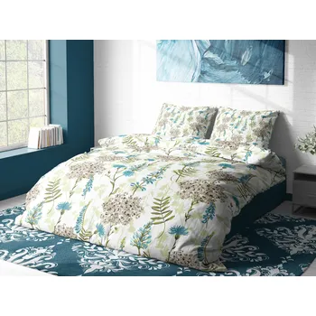 Povlečení Aaryans francouzské bavlněné povlečení Medlin modré 220x200/70x90cm