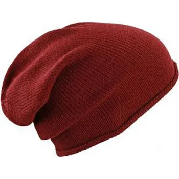 Čepice Daiber - čepice Čepice Roll-Up Beanie Barva: Červená tmavá