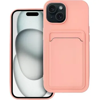Pouzdro na mobilní telefon Silicone CARD case pouzdro / kryt s přihrádkou Apple iPhone 15 Plus (6,7"), pink