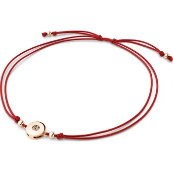 Módní doplněk Dámský náramek přírodní diamant 0.055 ct šňůrkový kabbalah s Champagne 10911-NRS-CV-CV-Champ délka 16 cm