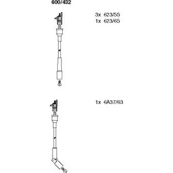 Zapalovací kabel Sada kabelů pro zapalování, , 5967K1, BREMI, 600/432