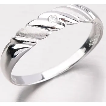 Prsten Dámský prsten bílé zlato 585 zirkon DZ1207-B velikost 51