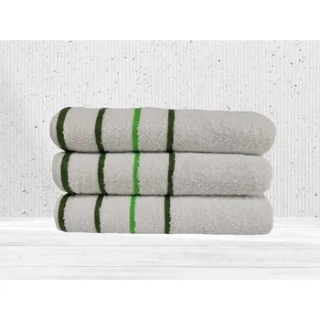 Top textil Osuška Pruhy zelené 75x140 cm bílá