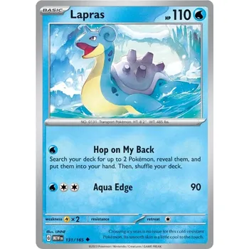 Karetní hra Lapras 131/165 - Scarlet & Violet 151 Typ karty: Non-Holo