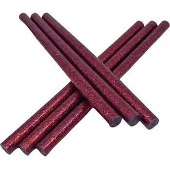 Průmyslové lepidlo BULDOK Tavné lepidlo barevné tyčinky GLITTER červená 11,5x200mm 5kg