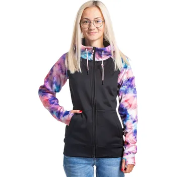 Dámské oblečení mikina Meatfly Alisha Zip - Peach Aquarel/Black XS