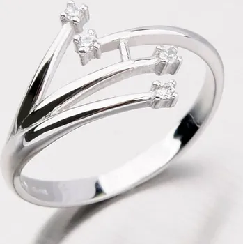Prsten Dámský prsten bílé zlato 585 zirkon DZ2063B velikost 50