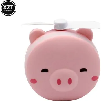 Vzduchotechnika Roztomilý mini USB ventilátor s LED světlem a zrcátkem - C