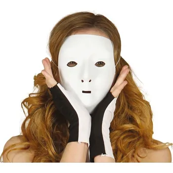 Karnevalový doplněk Bílá maska na domalování