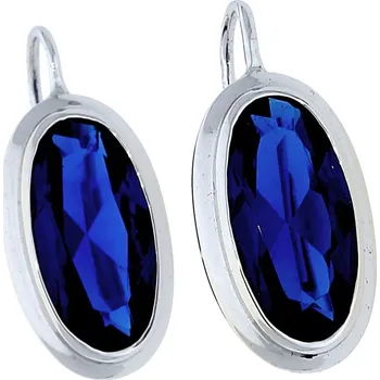 Náušnice Goldstore Bílé zlato náušnice s modrým safírem Váha: 5.27 g