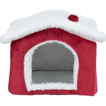Xmas Cuddly CAVE - plyšový domek pro osmáka 23 x 18 x 24 cm, červená/bílá
