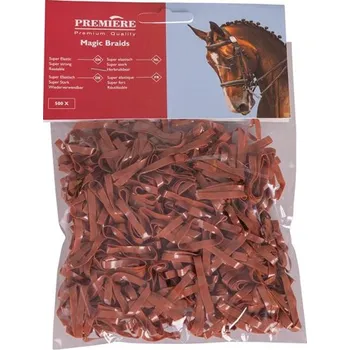 Čištění pro koně Gumičky do hřívy Premiere Magic Hnědá