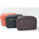 JAKUB-OBUV Kožená 2 zipová kabelka italského výrobce KAB F3 K150 oranžová