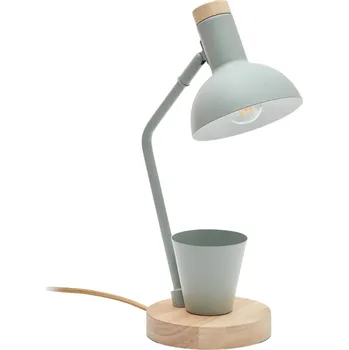 Lampička Zelená kovová stolní lampa Kave Home Katia