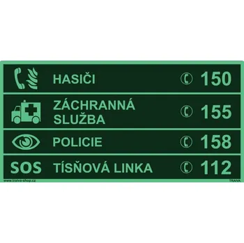 Traiva Tísňová telefonní čísla 200 x 100 mm Traiva Tísňová telefonní čísla 200 x 100 mm