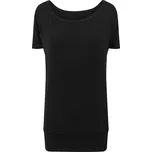 Build Your Brand Lodičkové prodloužené tričko šaty s viskózou Barva: Černá, Velikost: XS BY040