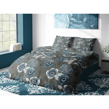 Povlečení Aaryans francouzské bavlněné povlečení Rosehip modré 220x200/70x90cm