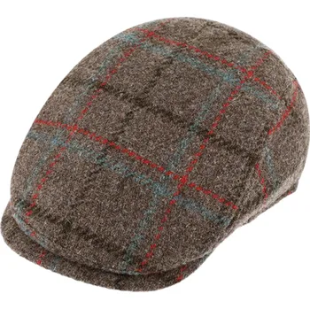 Čepice Fiebig - Headwear since 1903 Pánská hnědá vlněná kostkovaná bekovka - Fiebig Velikost: 59 cm (L)