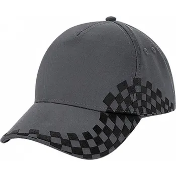 Kšiltovka Beechfield Kšiltovka Grand Prix s kostkovanou výšivkou, na suchý zip Barva: Šedá grafitová CB159