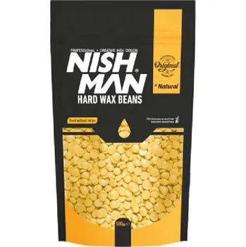 Přípravek na depilaci a epilaci Nishman Hard Wax Beans (Natural) - depilační kuličky do ohřívače, 500g (bez použití stripů)