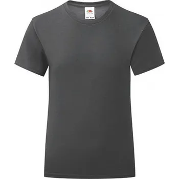 Dívčí tílko Dívčí slim-fit tričko Iconic Fruit of the Loom 150 g/m Barva: šedá grafitová světlá, Velikost: 104 F131K