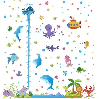 Samolepící dekorace Samolepky na zdi dětské Metr Oceán, velryba, podmořský svět, ponorka