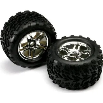 RC náhradní díl Traxxas kolo 3.8", disk Split Spoke H17 chromovaný, pneu Talon (pár) - TRA5174R