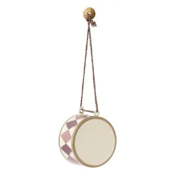 Vánoční dekorace Vánoční plechová ozdoba Drum Large Light Purple