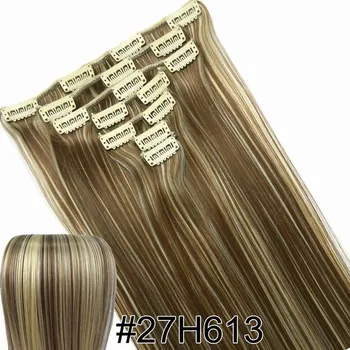 Paruka Syntetické rovné vlasy s klipsy | 55 cm - 27H613