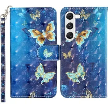 Pouzdro na mobilní telefon Pouzdro na Samsung Galaxy S23+ Motýl zlaté