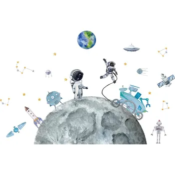 Samolepící dekorace Samolepky na zdi dětské Vesmír a kosmonauti