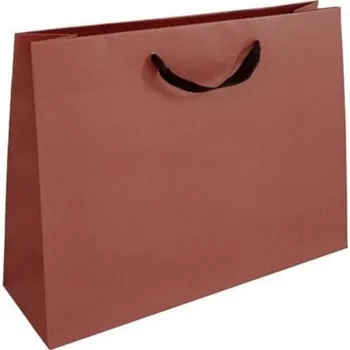 Papírová taška bordó Elegance 600x150x430 mm s černým bavlněným tkalounem