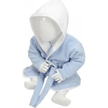 Kojenecká souprava A&R Bavlněný župan pro miminka Babiezz s kapucí Barva: modrá světlá - bílá, Velikost: 68/74 AR022