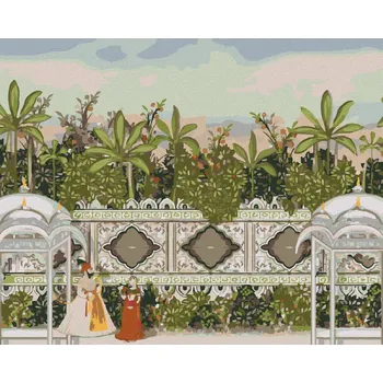 Diamondi Diamantové malování - OKRASNÁ ZEĎ V ZAHRADĚ MUGHAL Rozměr: 40x50 cm, Rámování: bez rámu a bez vypnutí plátna