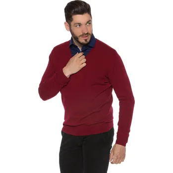 Pánský svetr Duuree.cz Kašmírový svetr Cristiano Barva: Bordó, Velikost: L
