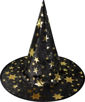 Karnevalový doplněk Rappa Dětský čarodějnický klobouk černý/zlatý