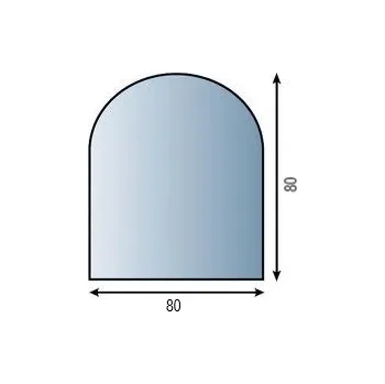 Sklo pod kamna 80x80 8 mm oblouk