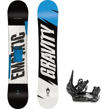 Snowboard Gravity snowboards Snowboard komplet Gravity Empatic 23/24 junior + vázání S230 black Velikost: 135 cm, Velikost vázání: S/M