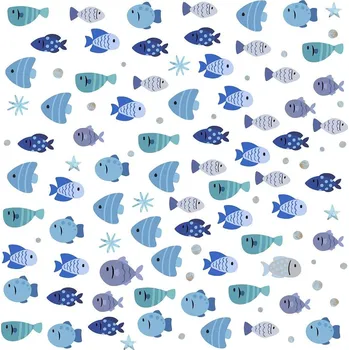 Samolepící dekorace Samolepky na zeď dětské Modré rybičky, moře