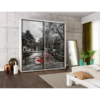 Šatní skříň Skříň PENELOPA 205 kolo, dekor korpusu bílá