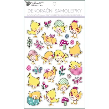 Hračka Samolepky kuřátka plastické 14,5 x 25 cm