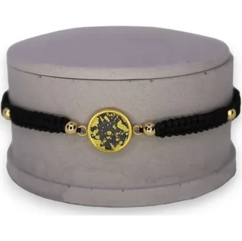 Náramek Náramek drhaný zlatočerný - Betonbeads 0000760