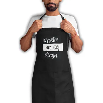Kuchyňská zástěra Zástěra s vlastním potiskem Barva: Černá