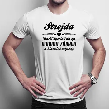 Žertovný předmět Strejda - starší specialista - pánské tričko s potiskem