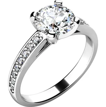 Prsten Dámský prsten bílé zlato 585/1000 přírodní diamant 1.05 ct G/SI 10777D velikost 45