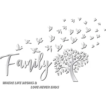 Samolepící dekorace Samolepky na zdi Strom Family Rodina ZRCADLO