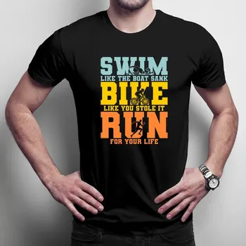 Žertovný předmět Triathlon - swim, bike, run - pánské tričko s potiskem